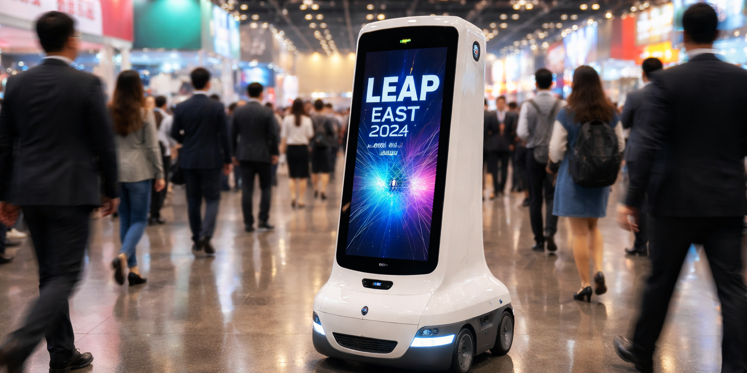 Robot.com Deploys Autonomous Ad Robots at LEAP East Hong Kong