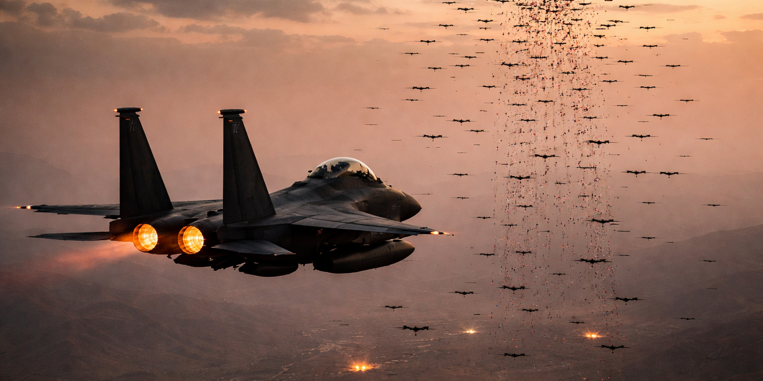 F-15E Pilot Reports Jellyfish-Pattern Drone Swarm Before Iran Shootdown