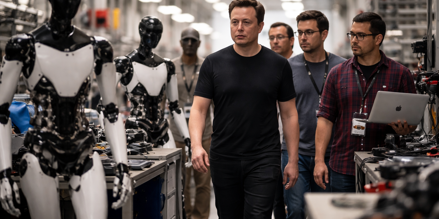 Tesla Optimus Production Line Draws Musk Visit to Fremont Facility