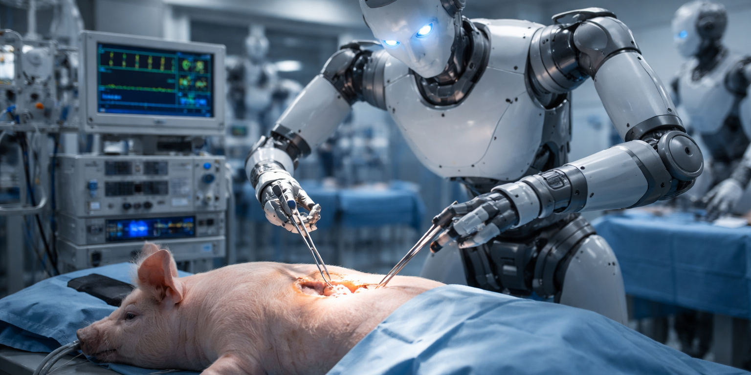 Humanoid Robots Complete First Gallbladder Removals in Pigs