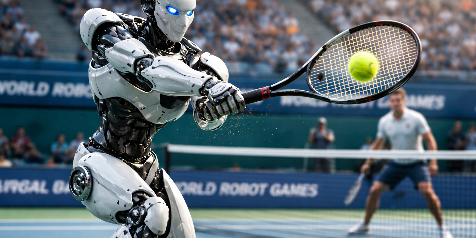 Galbot Humanoid Completes 100-Rally Tennis Match at World Robot Games