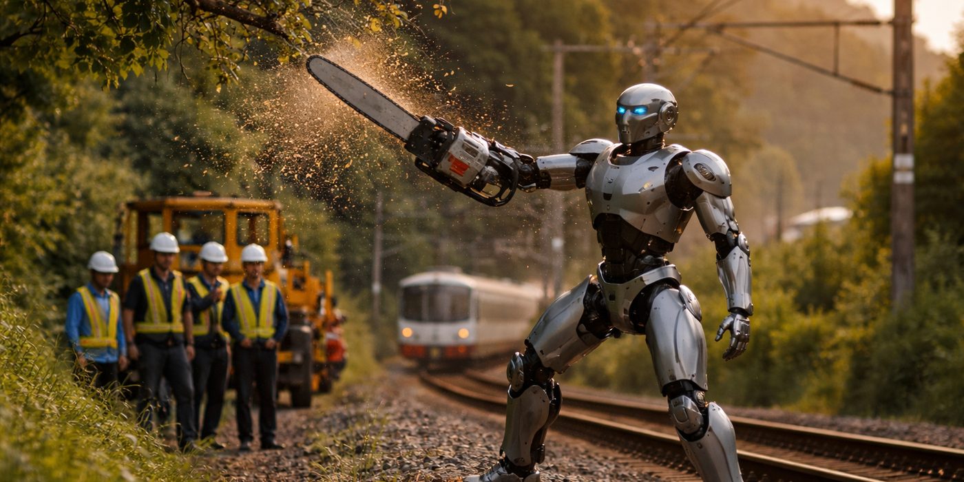 Japan Railway Robot Wields Chainsaw Arm to Clear Tracks of Branches